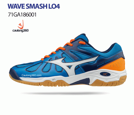 Giày Mizuno WAVE SMASH LO4 xanh cam 