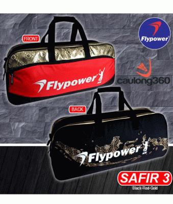 Bao vợt cầu lông Flypower Safir 3 Black-red-gold