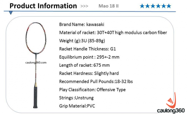 Vợt cầu lông Kawasaki Mao 18 II