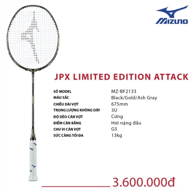 Vợt cầu lông Mizuno JPX Limited Edition Attack