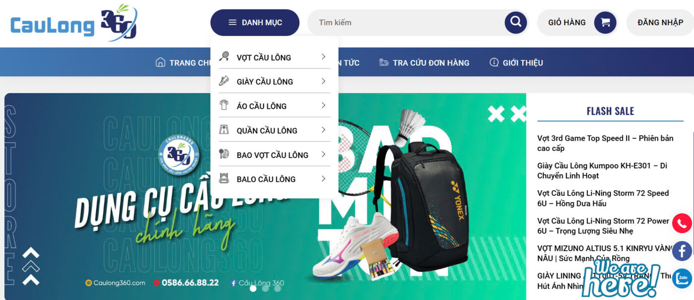 shop bán vợt cầu lông tphcm online