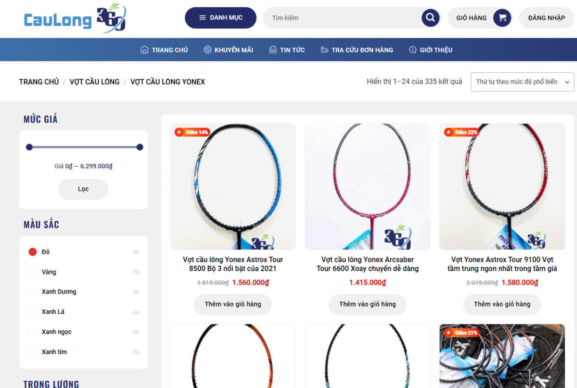 đại lý vợt cầu lông Yonex chính hãng online