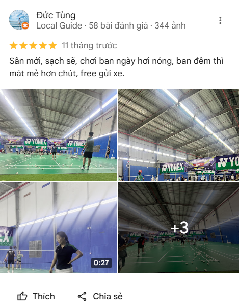 sân cầu lông an bình đánh giá